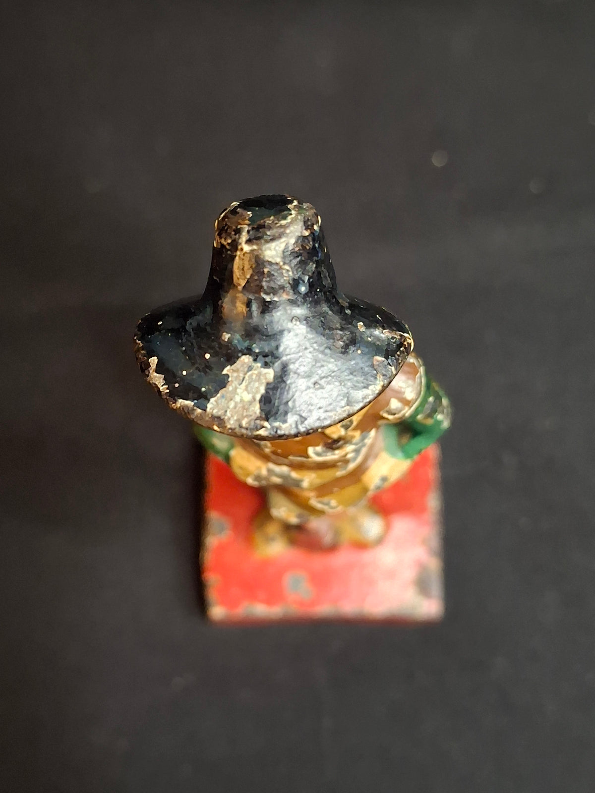 Antique Hubley Cast Iron Pilgrim Paperweight Figurine Original Paint 1920s