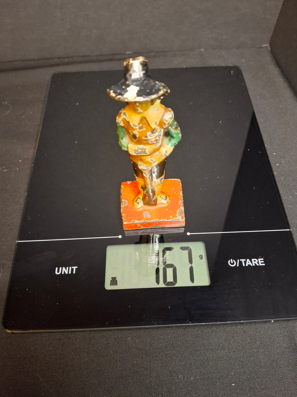 Antique Hubley Cast Iron Pilgrim Paperweight Figurine Original Paint 1920s