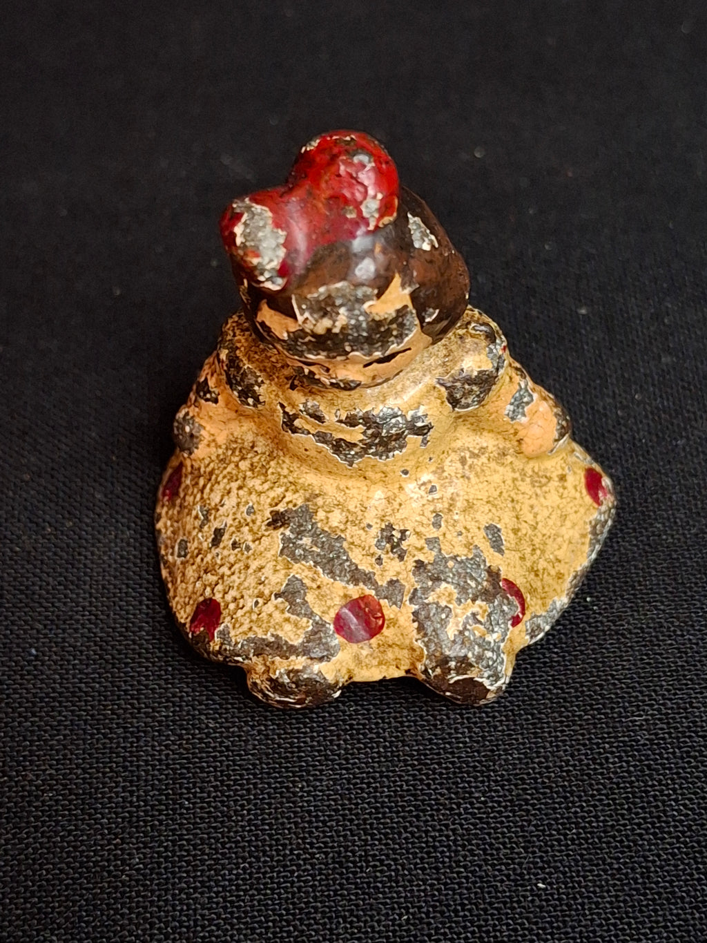 Antique Hubley Cast Iron Sitting Girl Paperweight Figurine Original Paint circa 1920s