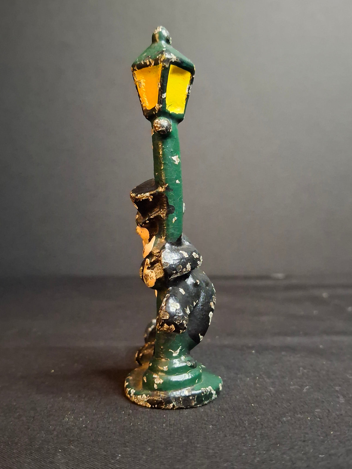 Vintage Cast Iron Drunk Man Hugging Lamp Post Bottle Opener Original Paint Wilton