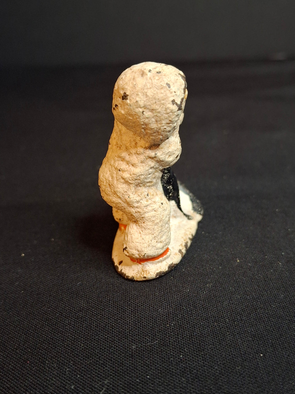 Antique Cast Iron Snow Baby with Seal Paperweight Figurine Vintage 1920s