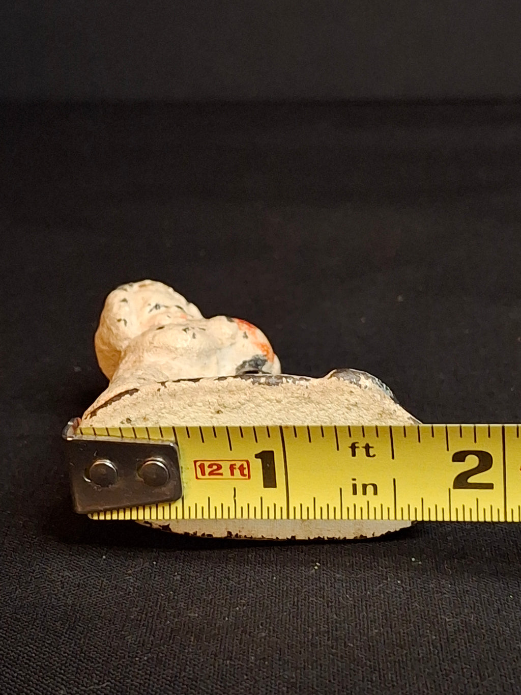 Antique Cast Iron Snow Baby with Seal Paperweight Figurine Vintage 1920s