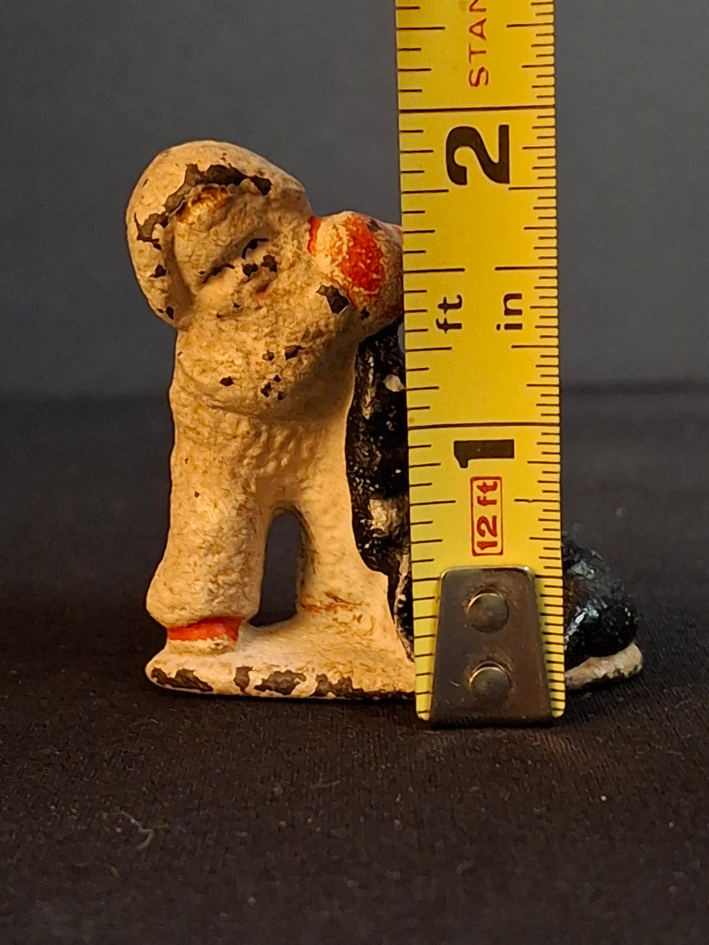 Antique Cast Iron Snow Baby with Seal Paperweight Figurine Vintage 1920s