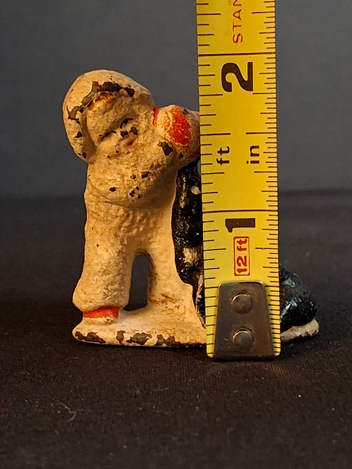 Antique Cast Iron Snow Baby with Seal Paperweight Figurine Vintage 1920s