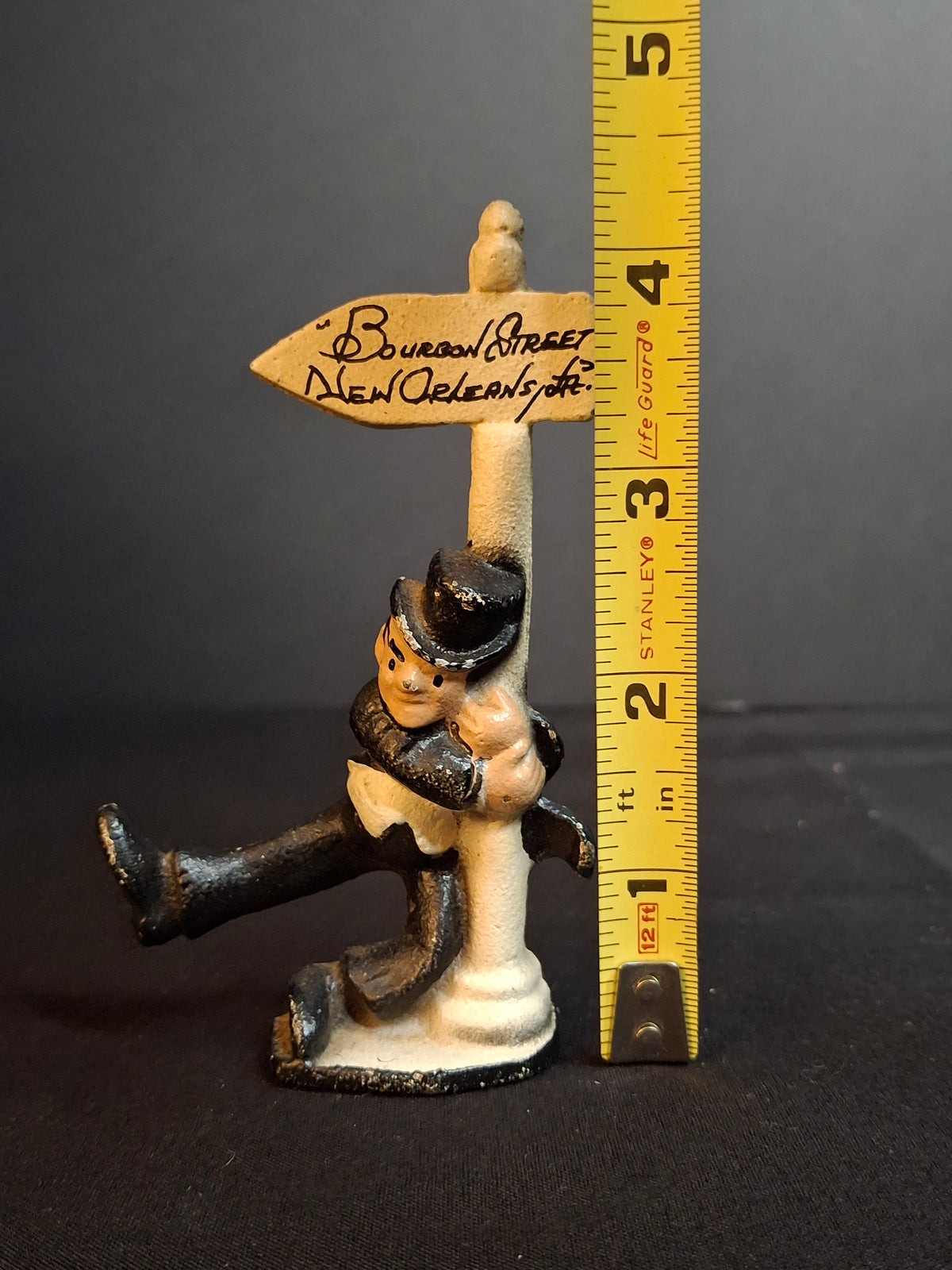 Vintage Cast Iron Drunk Man Bourbon Street New Orleans Lamp Post Bottle Opener