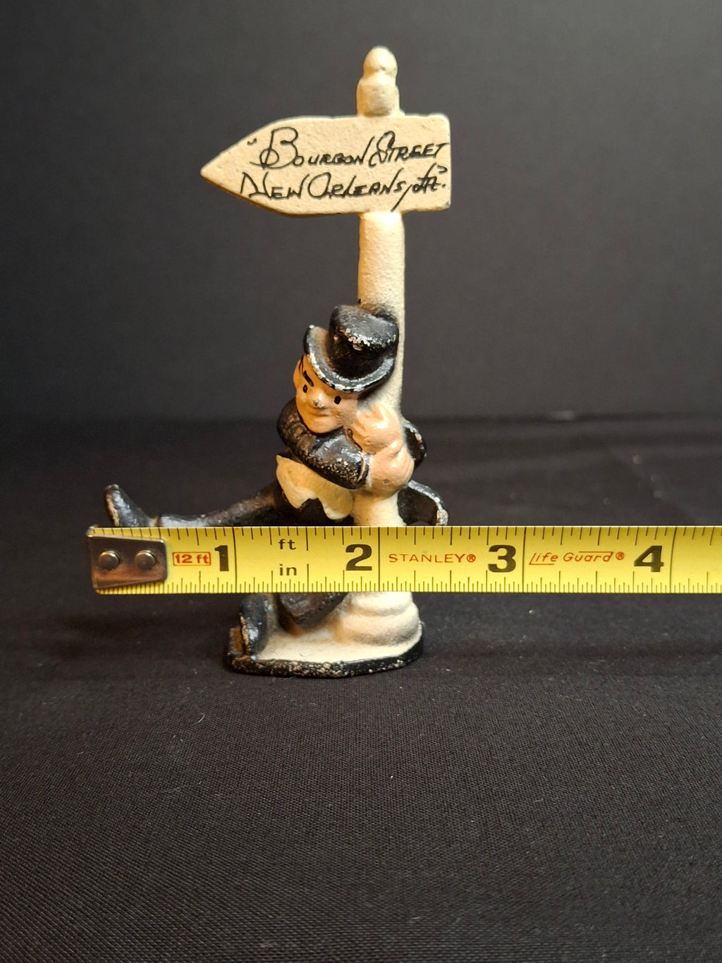 Vintage Cast Iron Drunk Man Bourbon Street New Orleans Lamp Post Bottle Opener