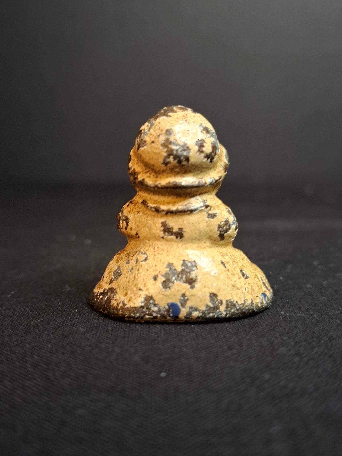 Antique Hubley Cast Iron Miniature Seated Girl Doll Paperweight Figurine Original Paint 1.5"