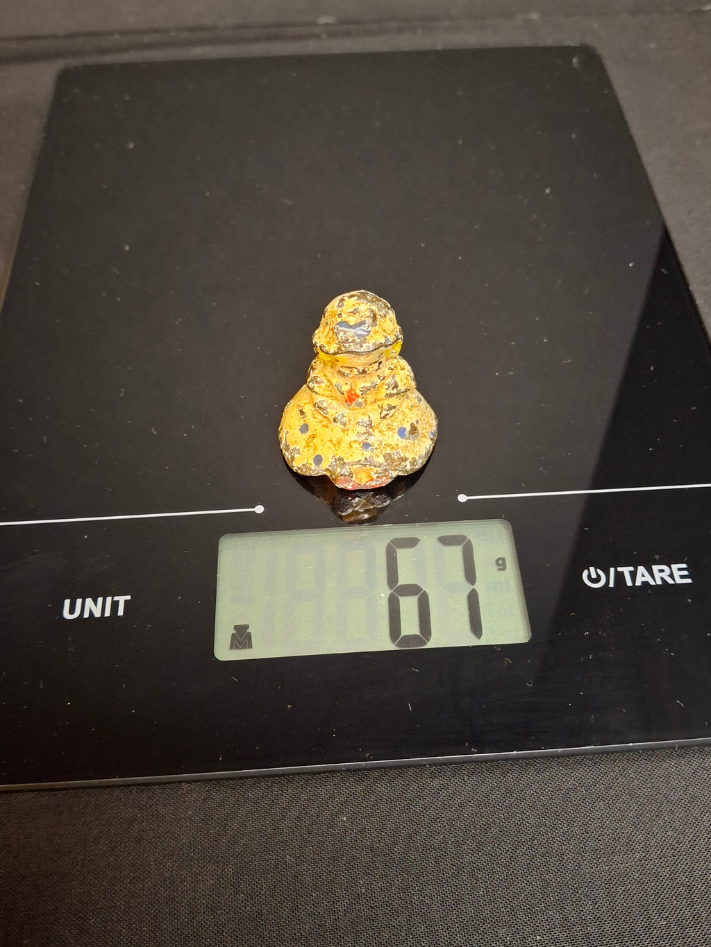 Antique Hubley Cast Iron Miniature Seated Girl Doll Paperweight Figurine Original Paint 1.5"