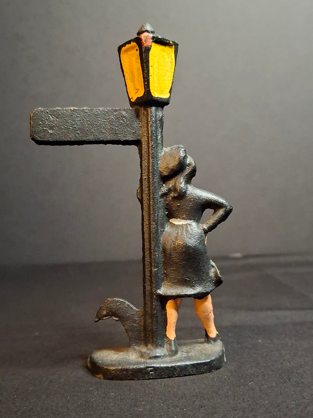 Vintage Cast Iron Bourbon St New Orleans Lady Lamp Post Bottle Opener Figural Paint