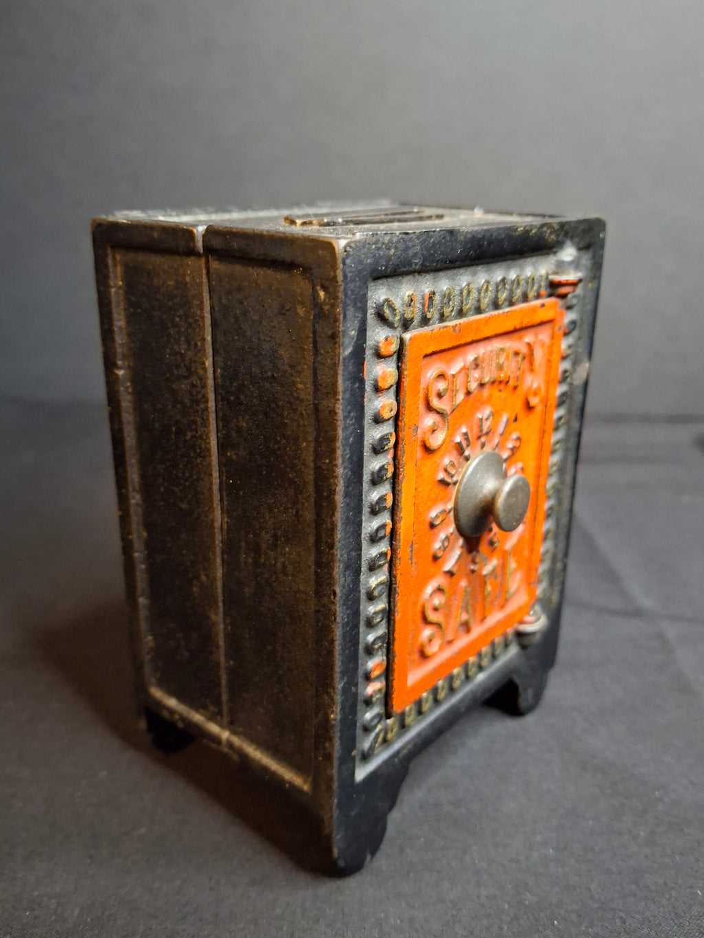 Antique Kyser & Rex Cast Iron Red Door Security Safe Deposit Combination Still Bank c. 1885