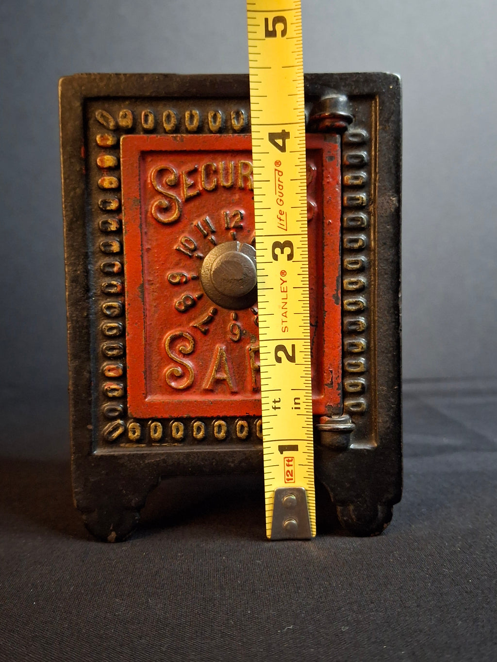 Antique Kyser & Rex Cast Iron Red Door Security Safe Deposit Combination Still Bank c. 1885