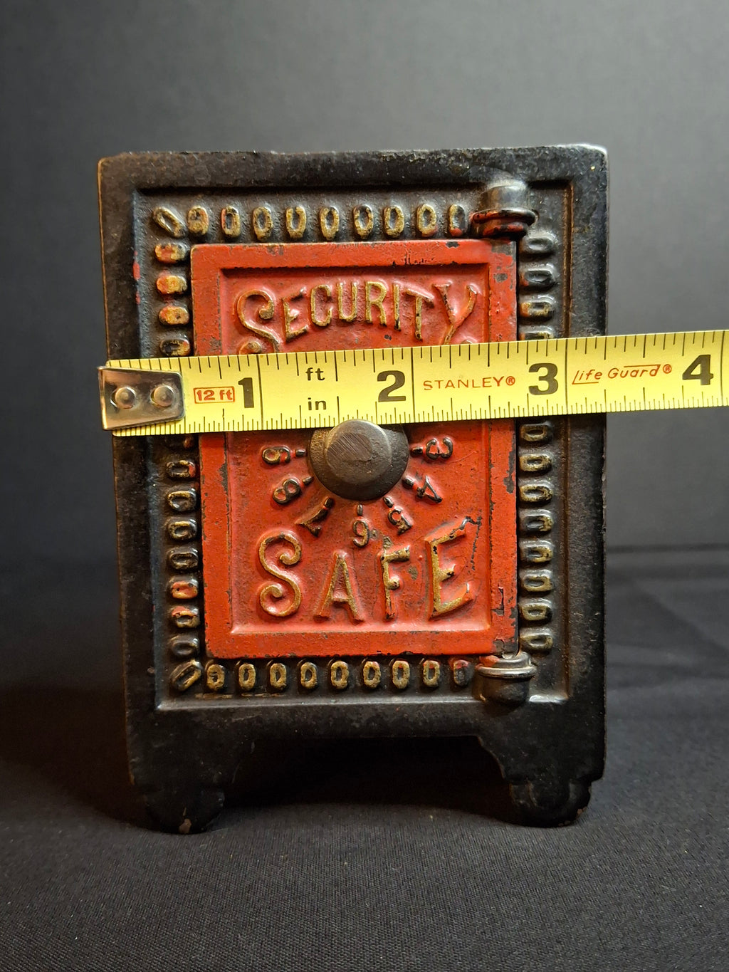 Antique Kyser & Rex Cast Iron Red Door Security Safe Deposit Combination Still Bank c. 1885