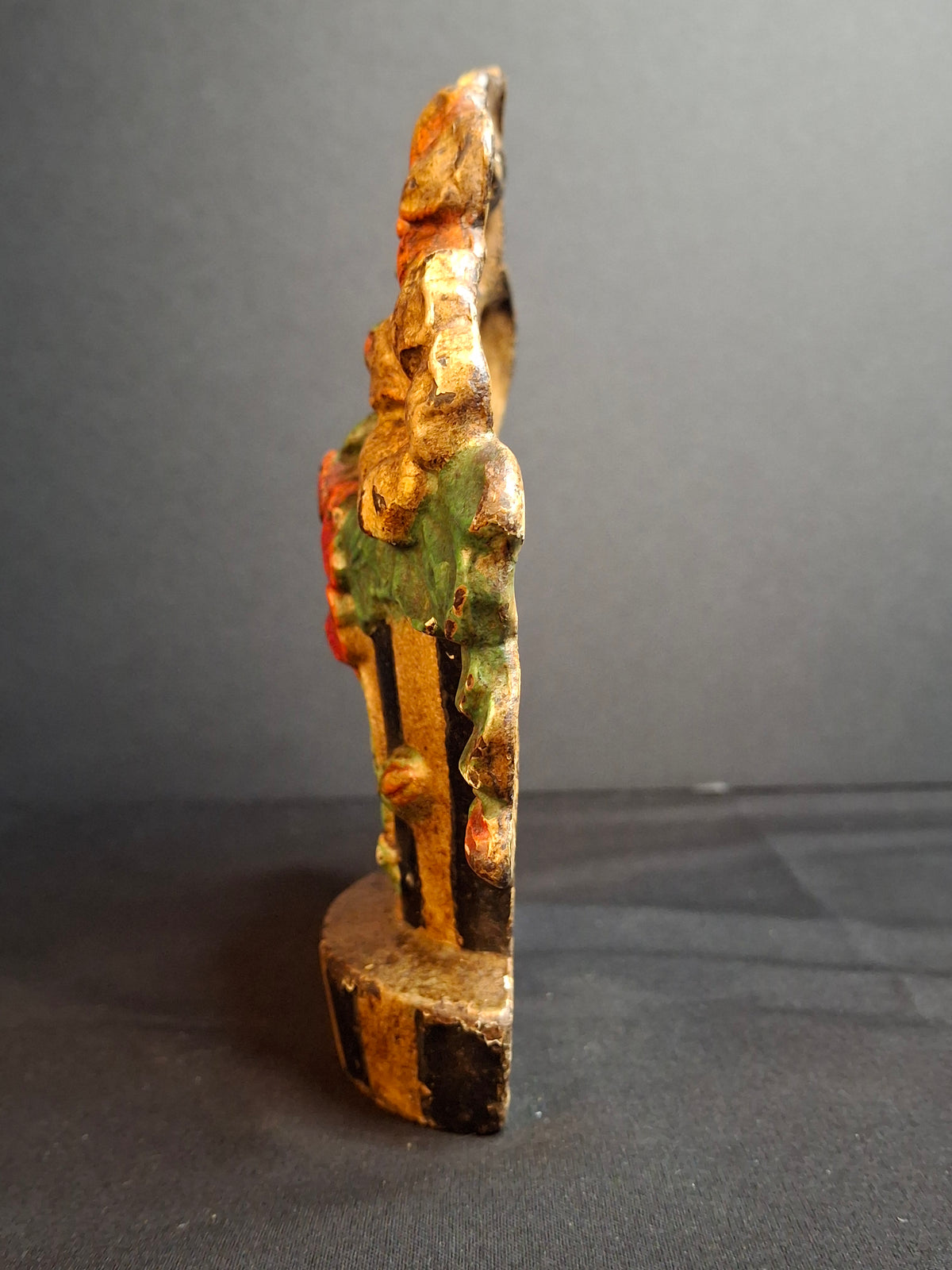 Antique Hubley #221 Cast Iron Nasturtium Flower Pot Doorstop Original Paint 1920s