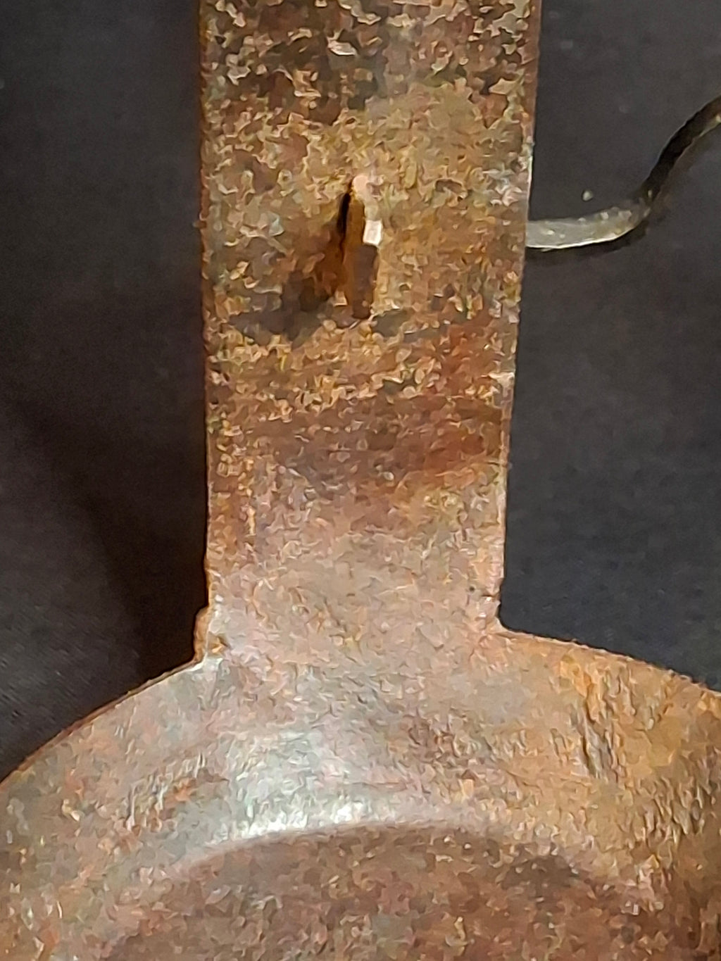 Rare 18th Century Wrought Iron Double Crusie Phoebe Grease Lamp Bird Motif Folk Art