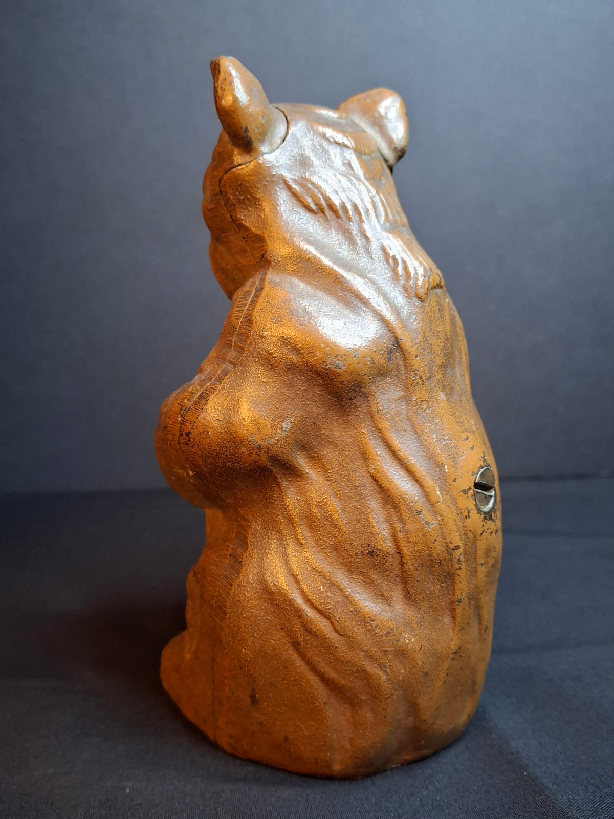 Antique Hubley Cast Iron Bear Honey Pot Still Bank Exceptional Original Paint 1930s
