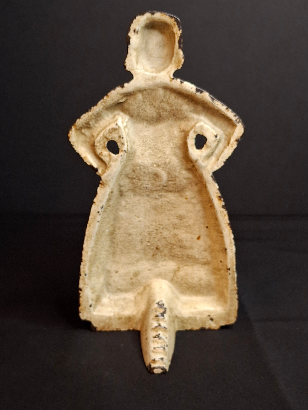 Antique Cast Iron Woman Hands on Hips Doorstop Original Paint 1920s Albany Foundry Americana