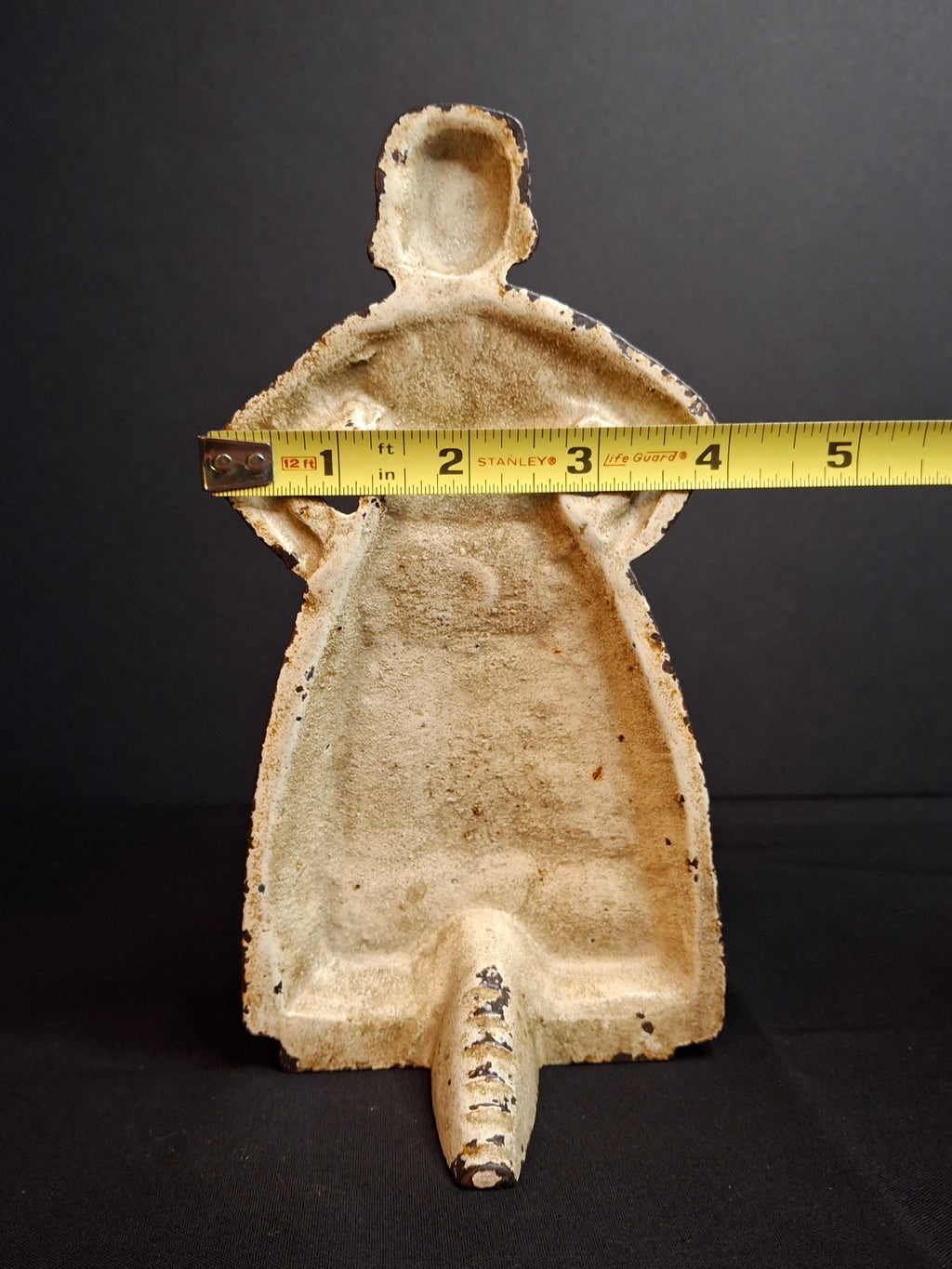 Antique Cast Iron Woman Hands on Hips Doorstop Original Paint 1920s Albany Foundry Americana