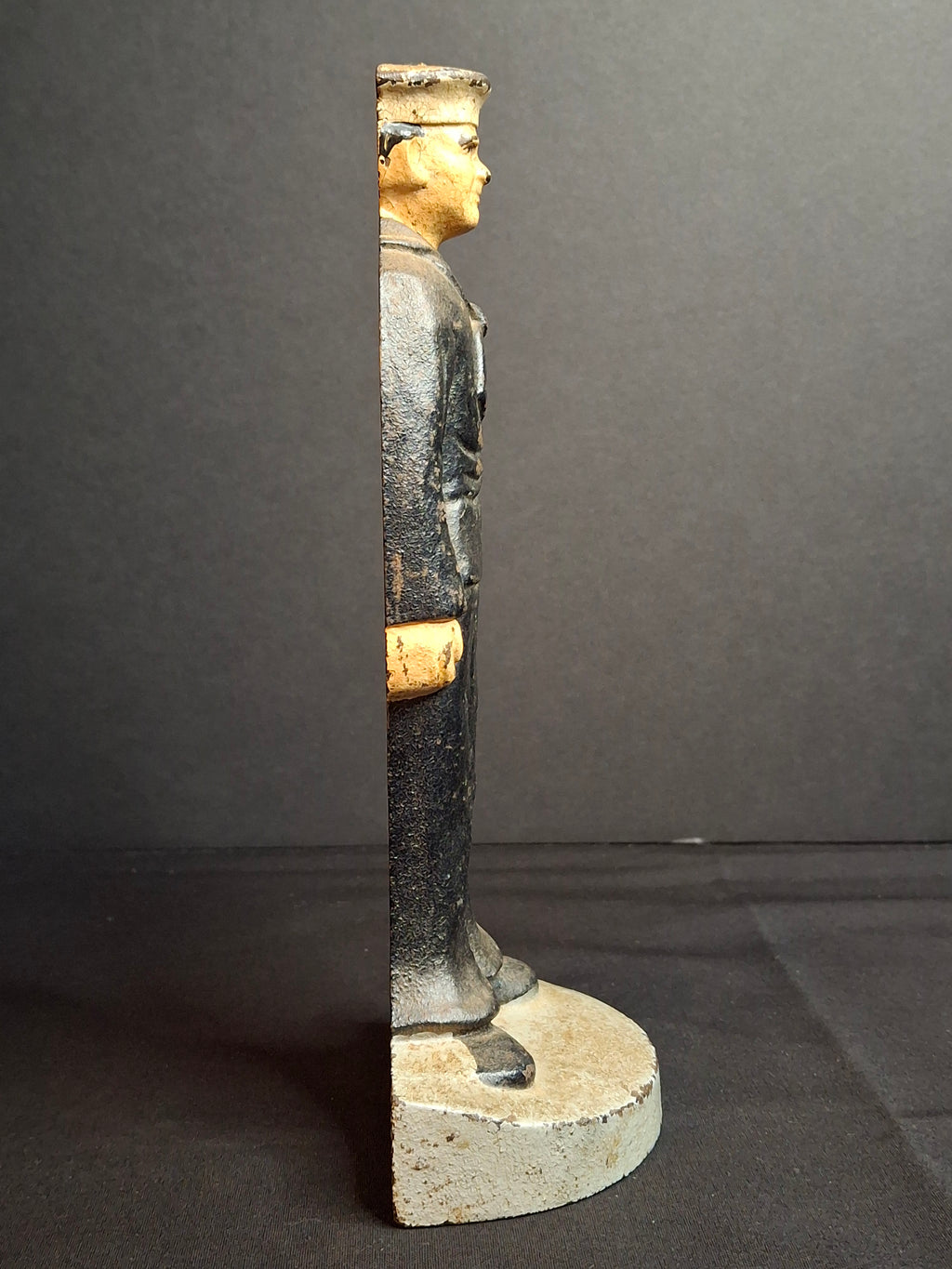 Antique Littco Cast Iron Sailor Doorstop Original Paint 1920s Navy Figure