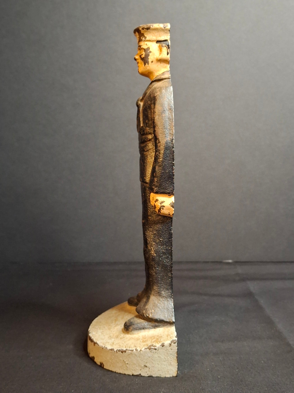 Antique Littco Cast Iron Sailor Doorstop Original Paint 1920s Navy Figure
