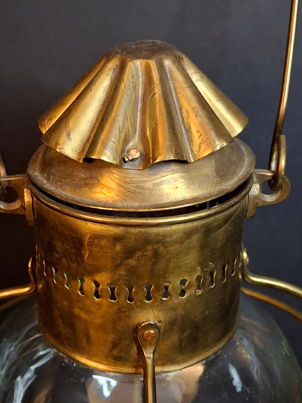 Antique Brass Onion Globe Ship Marine Lantern Sherwoods Burner c. 1870s Matthew J King Provenance