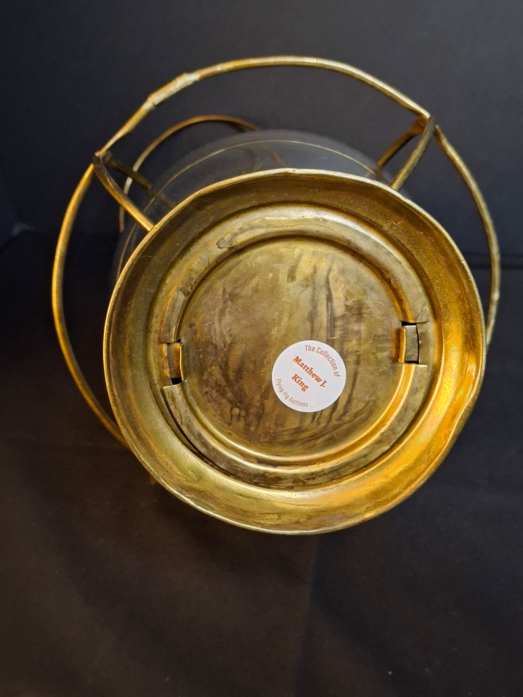 Antique Brass Onion Globe Ship Marine Lantern Sherwoods Burner c. 1870s Matthew J King Provenance
