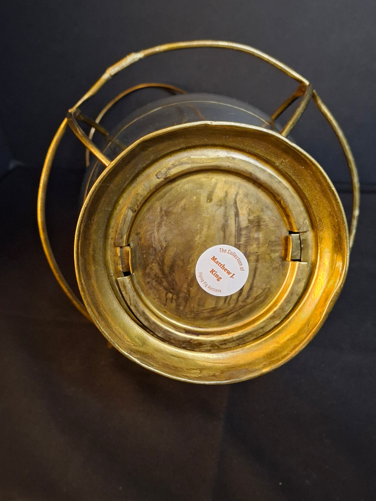 Antique Brass Onion Globe Ship Marine Lantern Sherwoods Burner c. 1870s Matthew J King Provenance