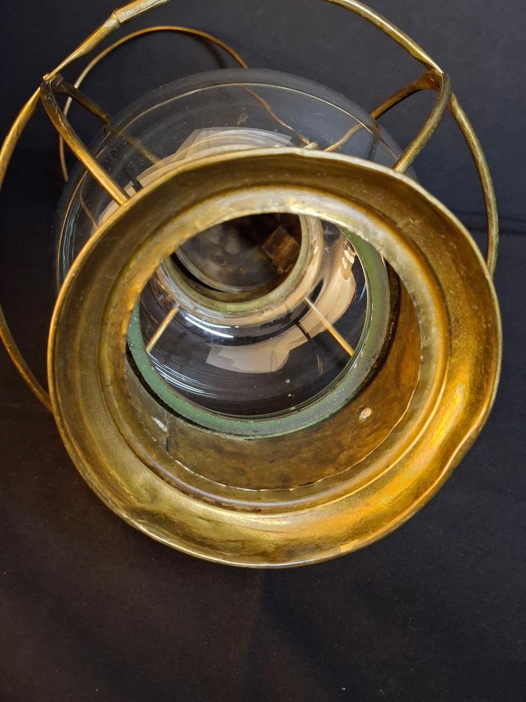 Antique Brass Onion Globe Ship Marine Lantern Sherwoods Burner c. 1870s Matthew J King Provenance