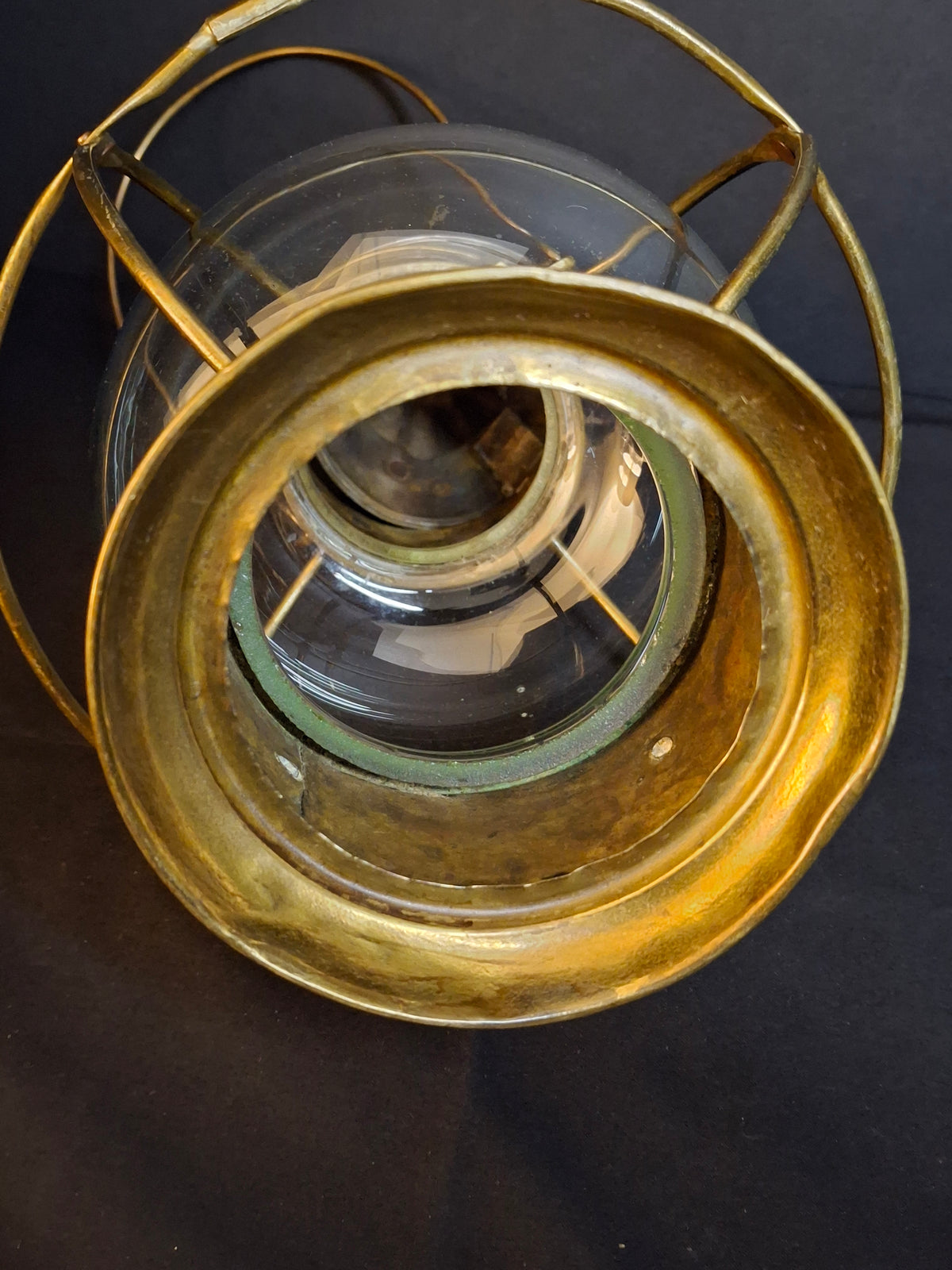 Antique Brass Onion Globe Ship Marine Lantern Sherwoods Burner c. 1870s Matthew J King Provenance