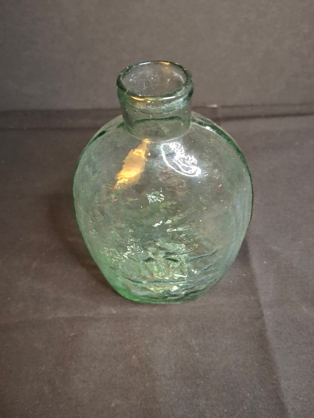 Antique Albany Glass Works Historical Flask GI-28 Steamboat Sailboat Aqua Glass 1840s
