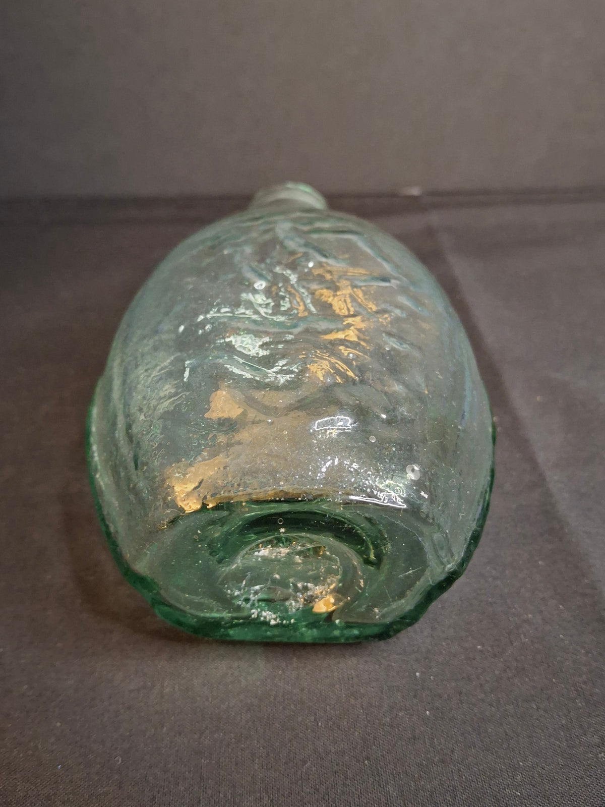 Antique Albany Glass Works Historical Flask GI-28 Steamboat Sailboat Aqua Glass 1840s