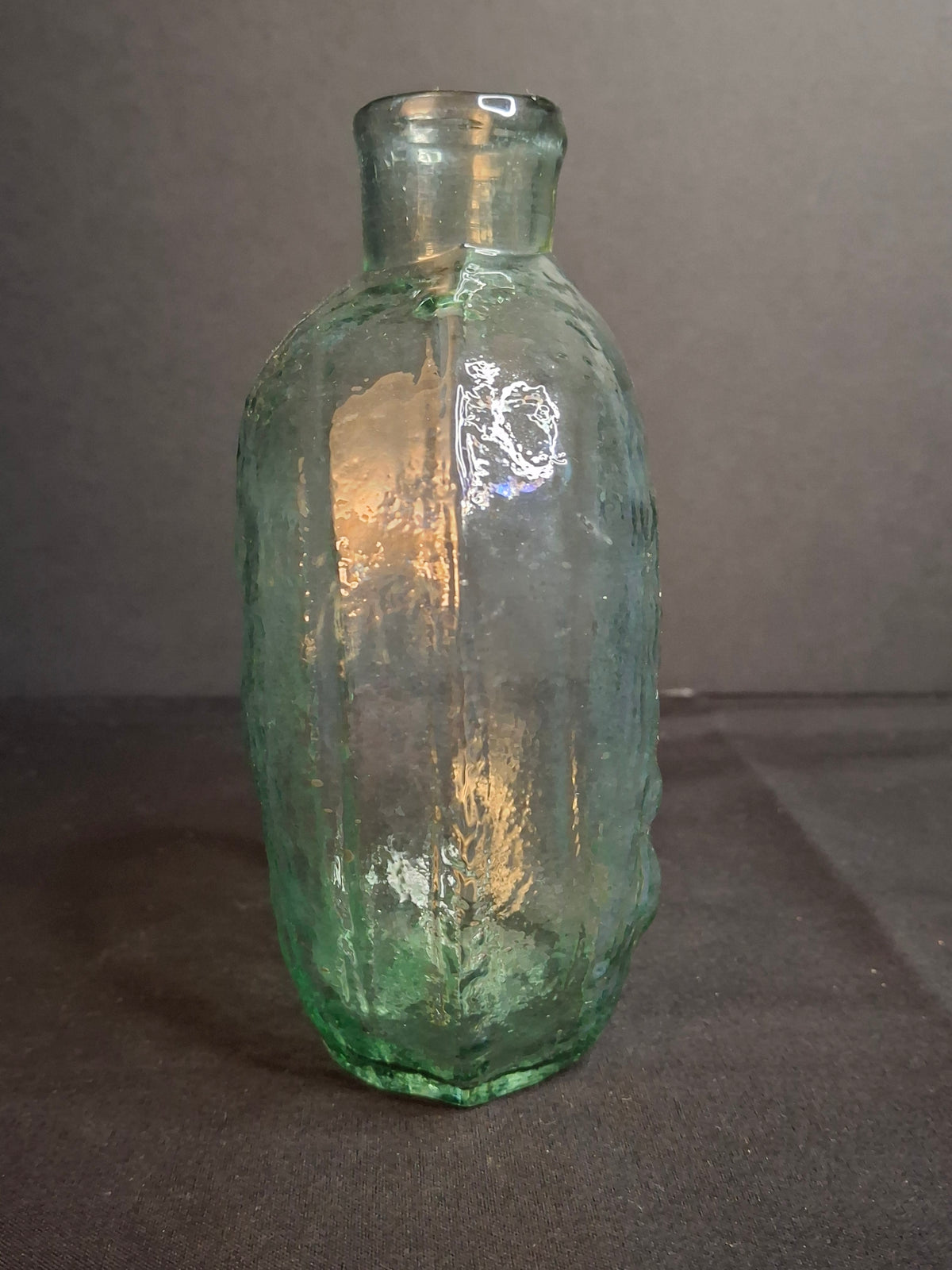 Antique Albany Glass Works Historical Flask GI-28 Steamboat Sailboat Aqua Glass 1840s