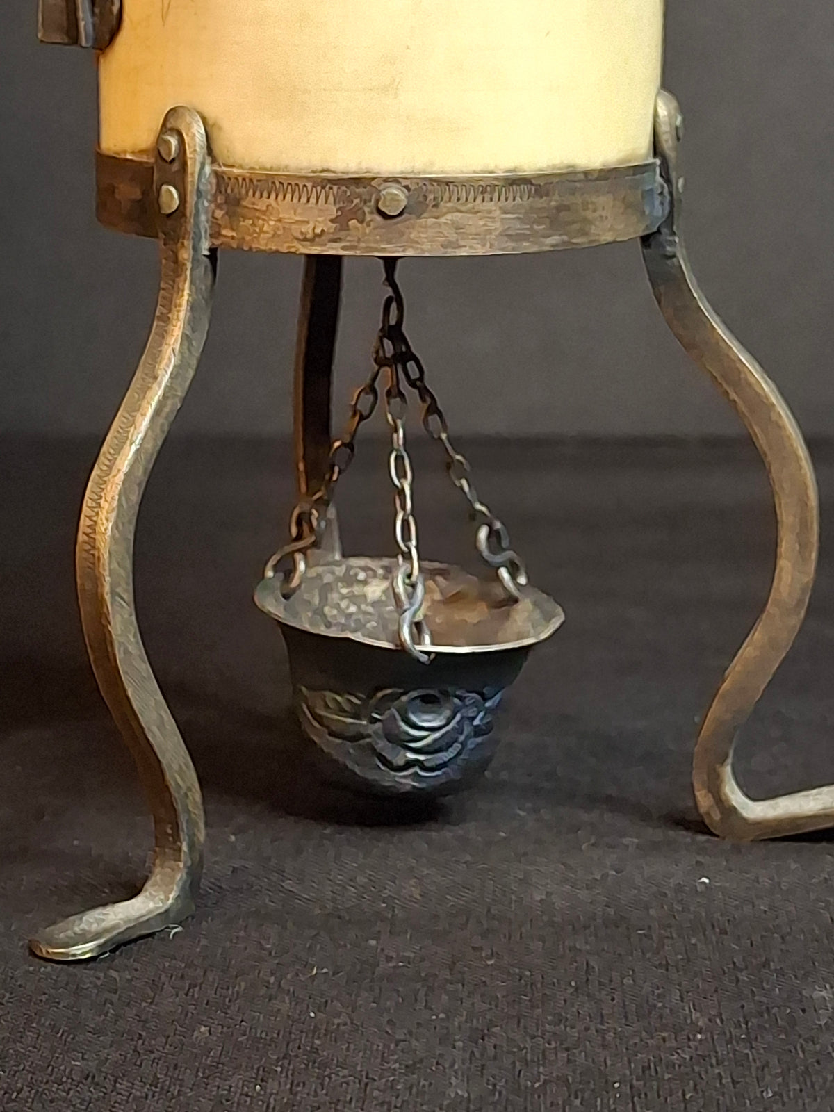 Antique 19th Century Judaica Silver and Bone Besamim Spice Tower Havdalah Hebrew Inscription