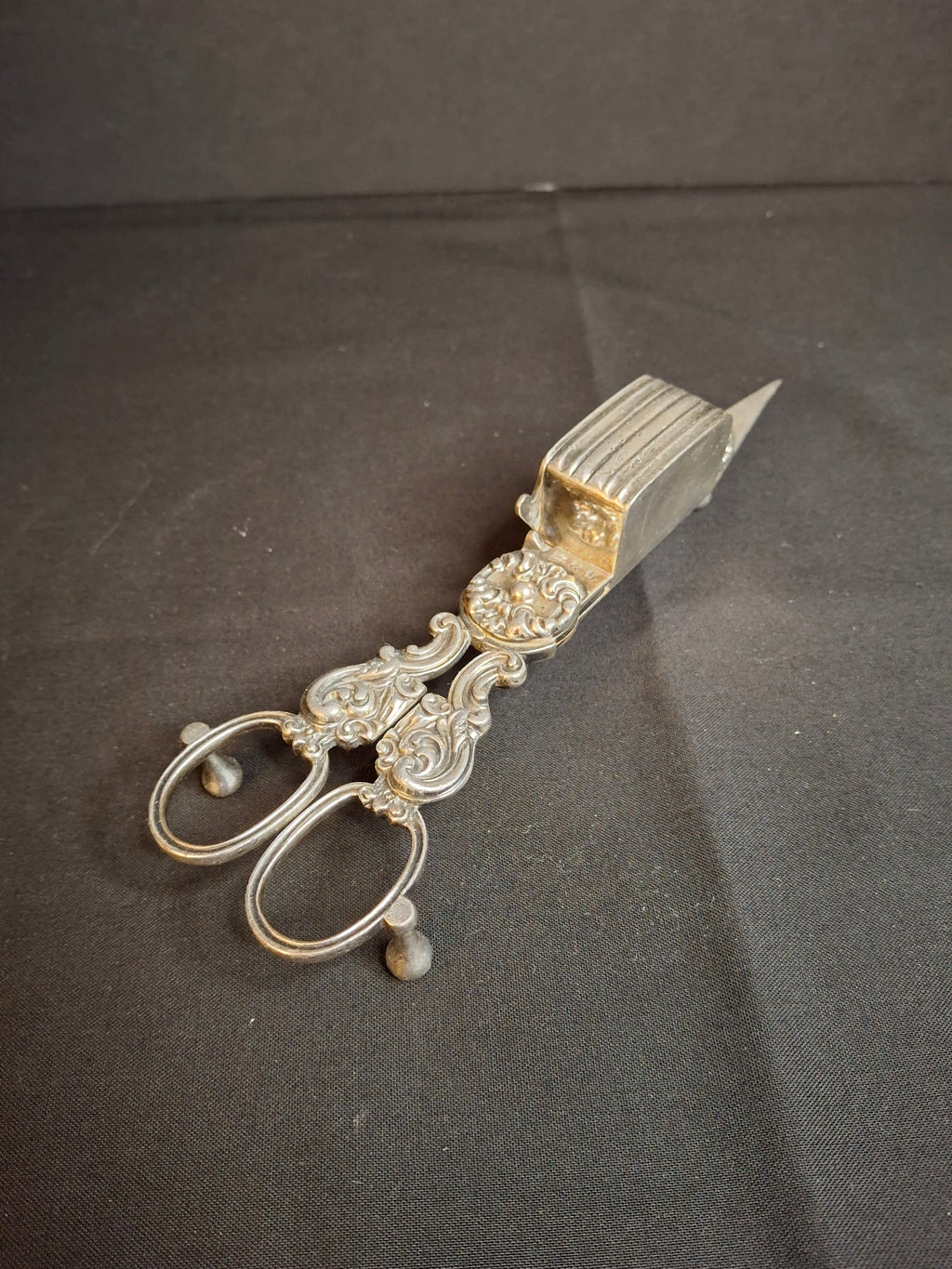Victorian Silverplate Candle Snuffer Scissors J Gilbert & Sons Lever No Springs