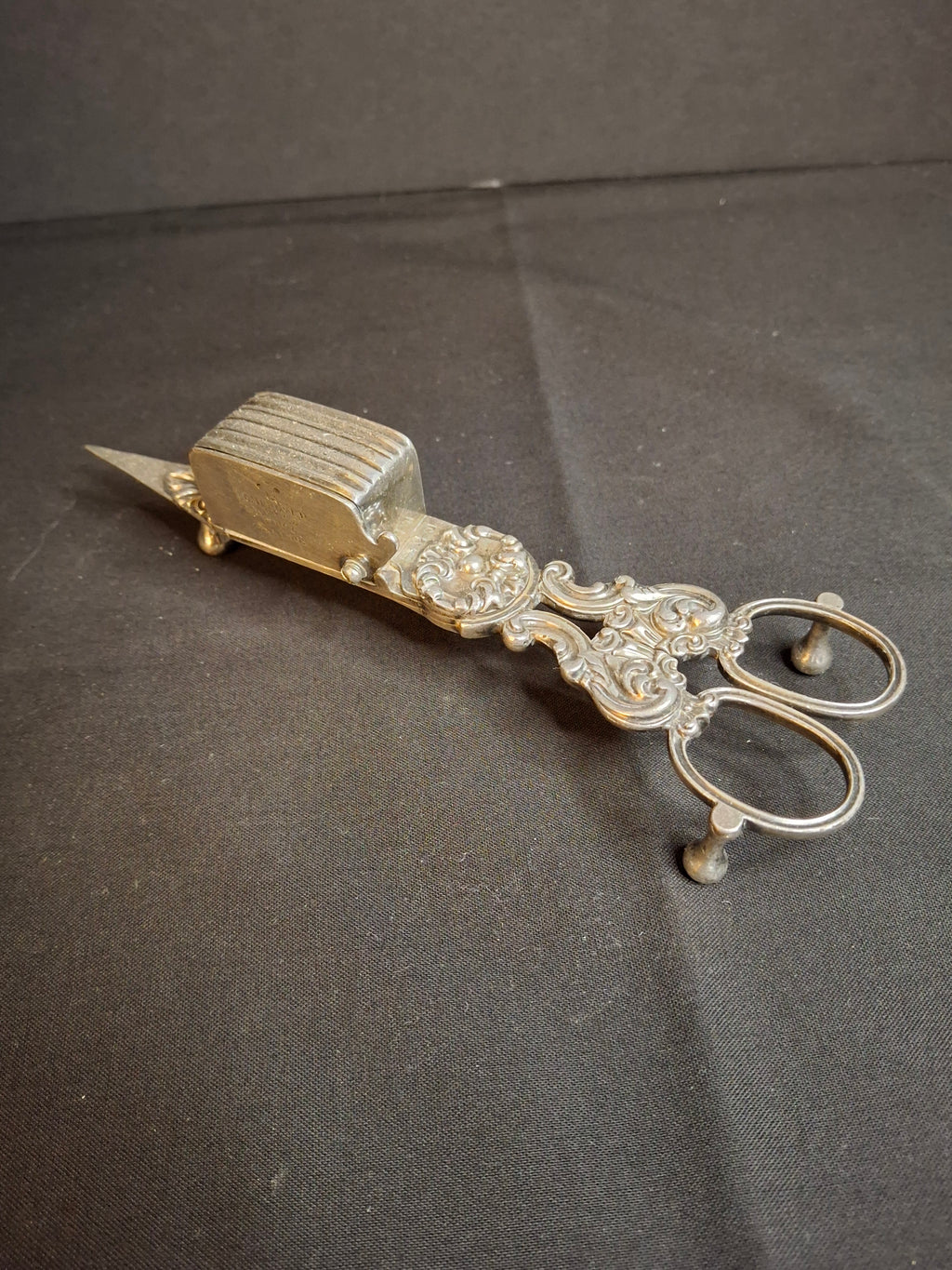 Victorian Silverplate Candle Snuffer Scissors J Gilbert & Sons Lever No Springs