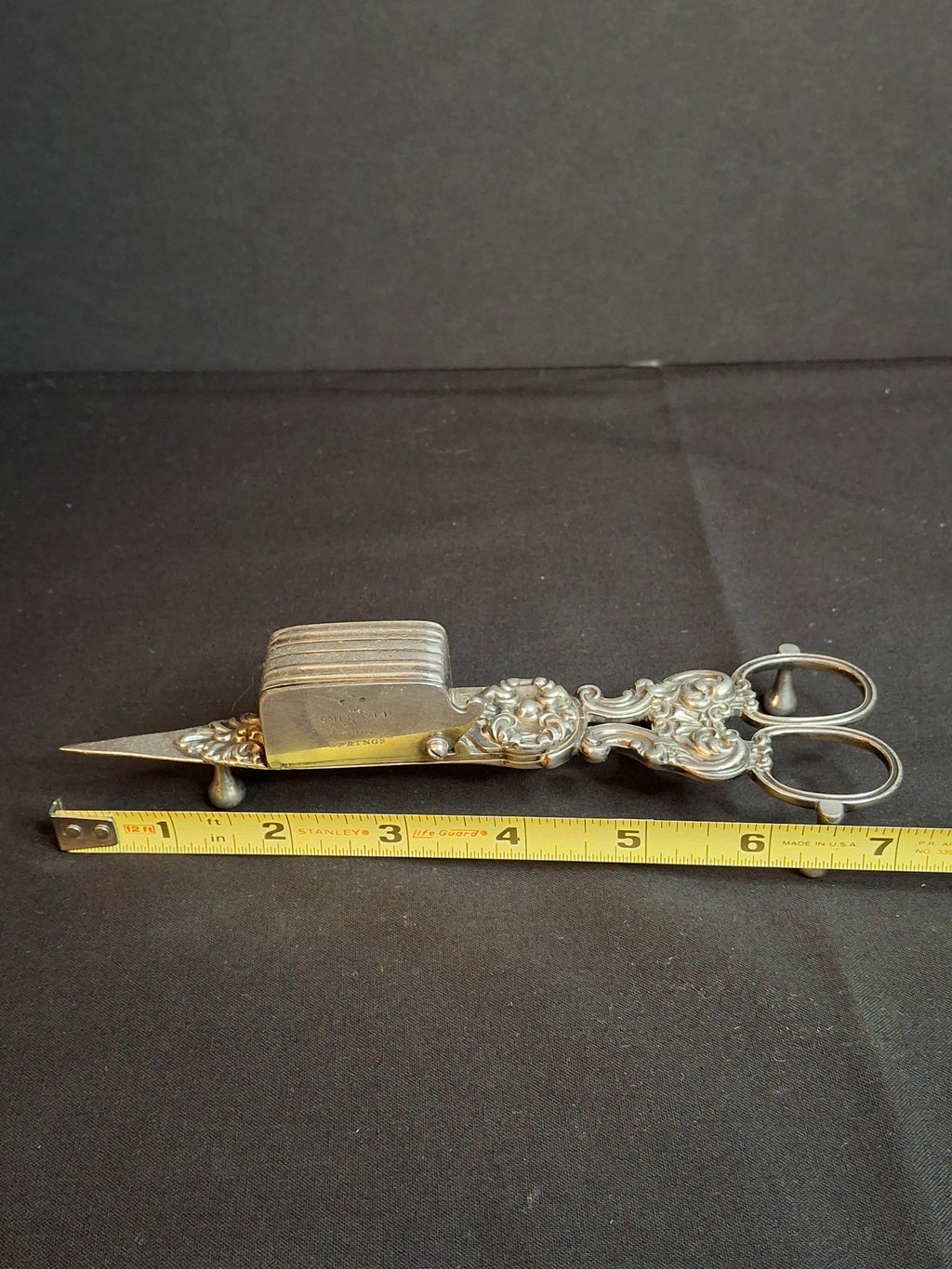 Victorian Silverplate Candle Snuffer Scissors J Gilbert & Sons Lever No Springs