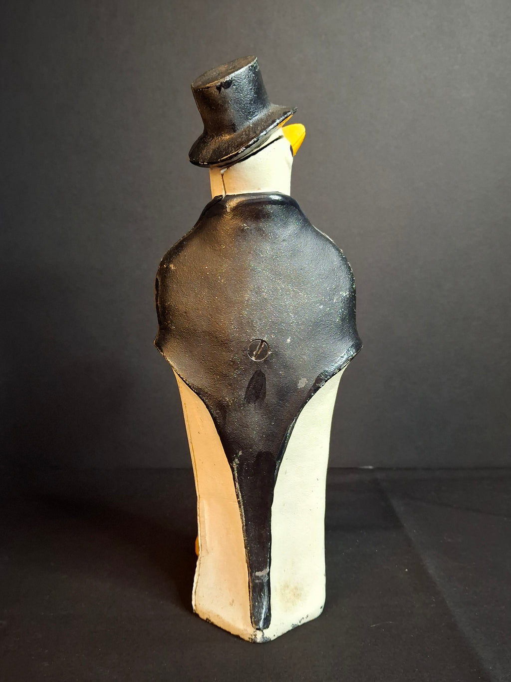 Antique Hubley #463 Cast Iron Dapper Penguin Top Hat Bow Tie Doorstop Circa 1930s
