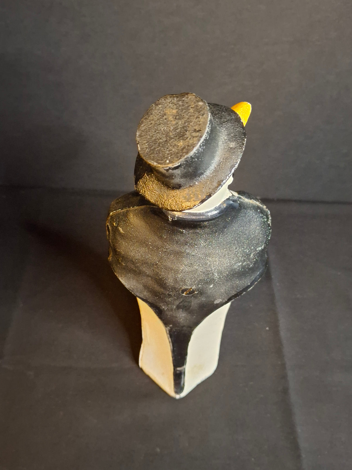 Antique Hubley #463 Cast Iron Dapper Penguin Top Hat Bow Tie Doorstop Circa 1930s