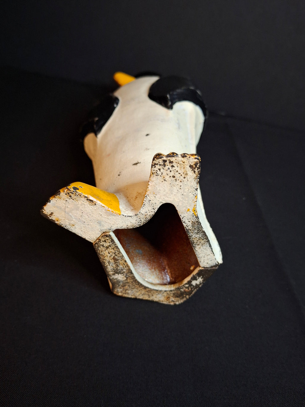 Antique Hubley #463 Cast Iron Dapper Penguin Top Hat Bow Tie Doorstop Circa 1930s