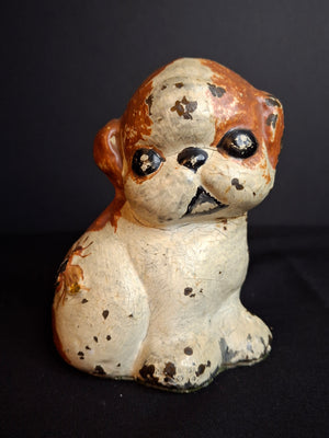 Scarce Antique Hubley Cast Iron Puppo Doorstop Brown Color Variant Grace Drayton 1920s #75
