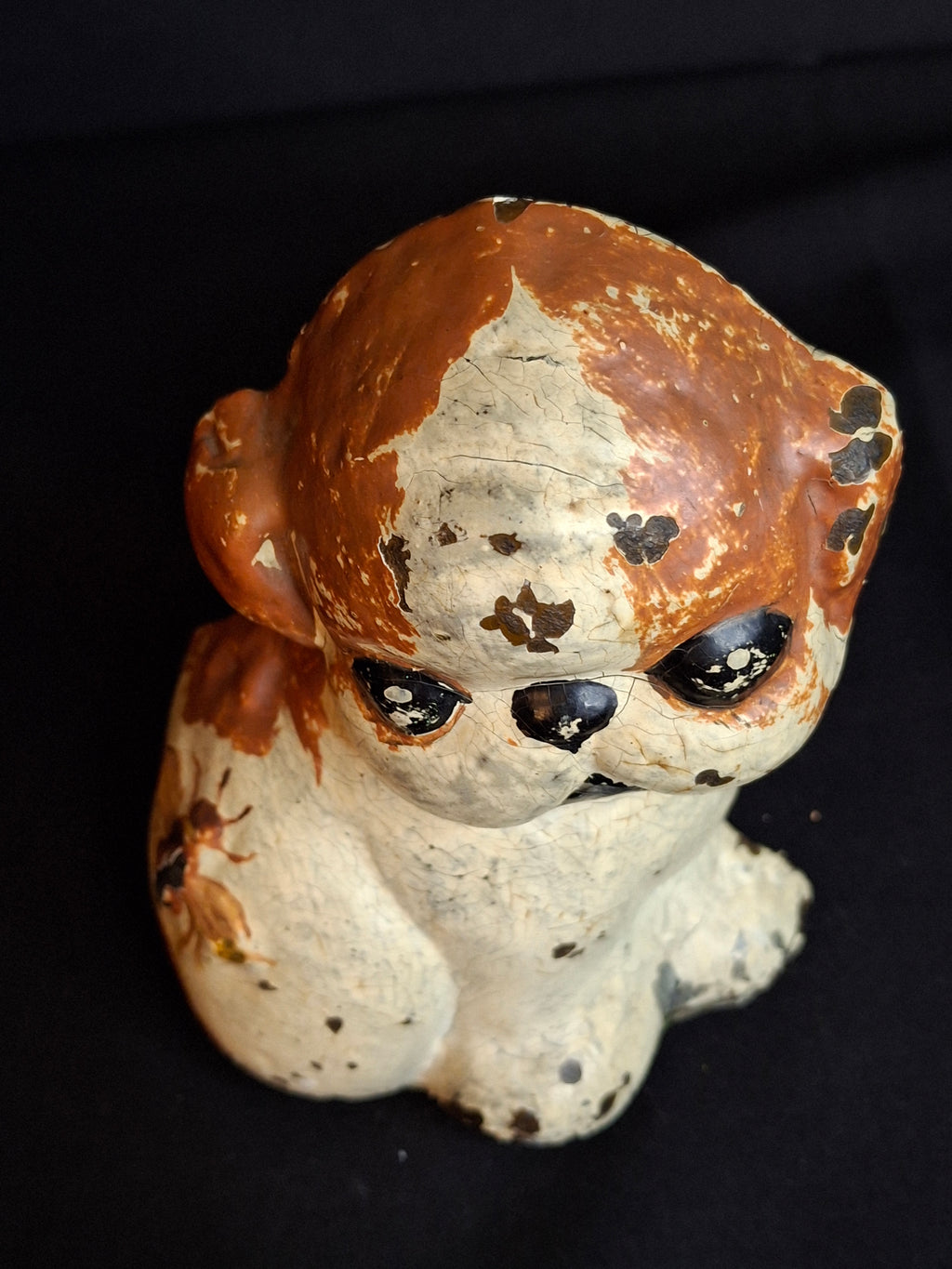 Scarce Antique Hubley Cast Iron Puppo Doorstop Brown Color Variant Grace Drayton 1920s #75