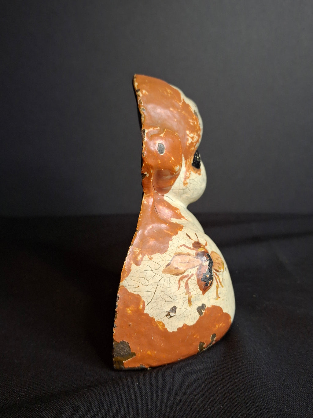 Scarce Antique Hubley Cast Iron Puppo Doorstop Brown Color Variant Grace Drayton 1920s #75