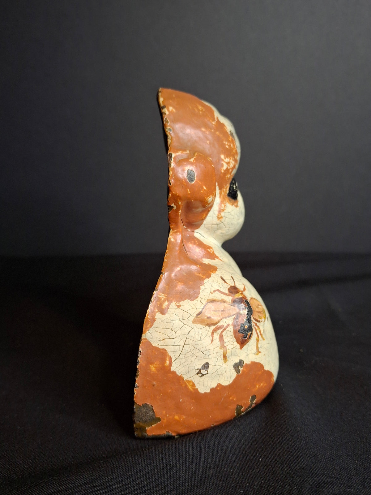 Scarce Antique Hubley Cast Iron Puppo Doorstop Brown Color Variant Grace Drayton 1920s #75