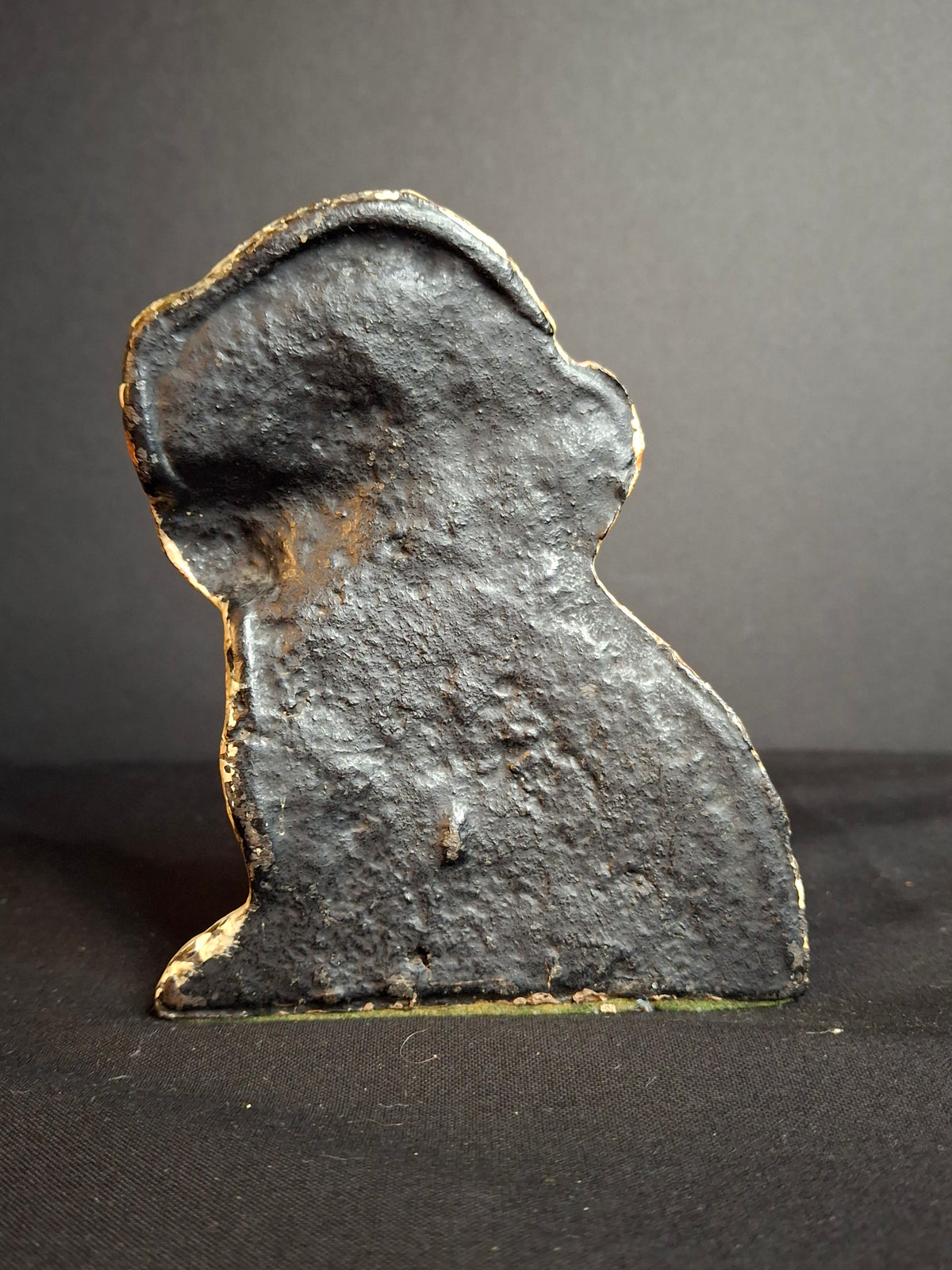Scarce Antique Hubley Cast Iron Puppo Doorstop Brown Color Variant Grace Drayton 1920s #75