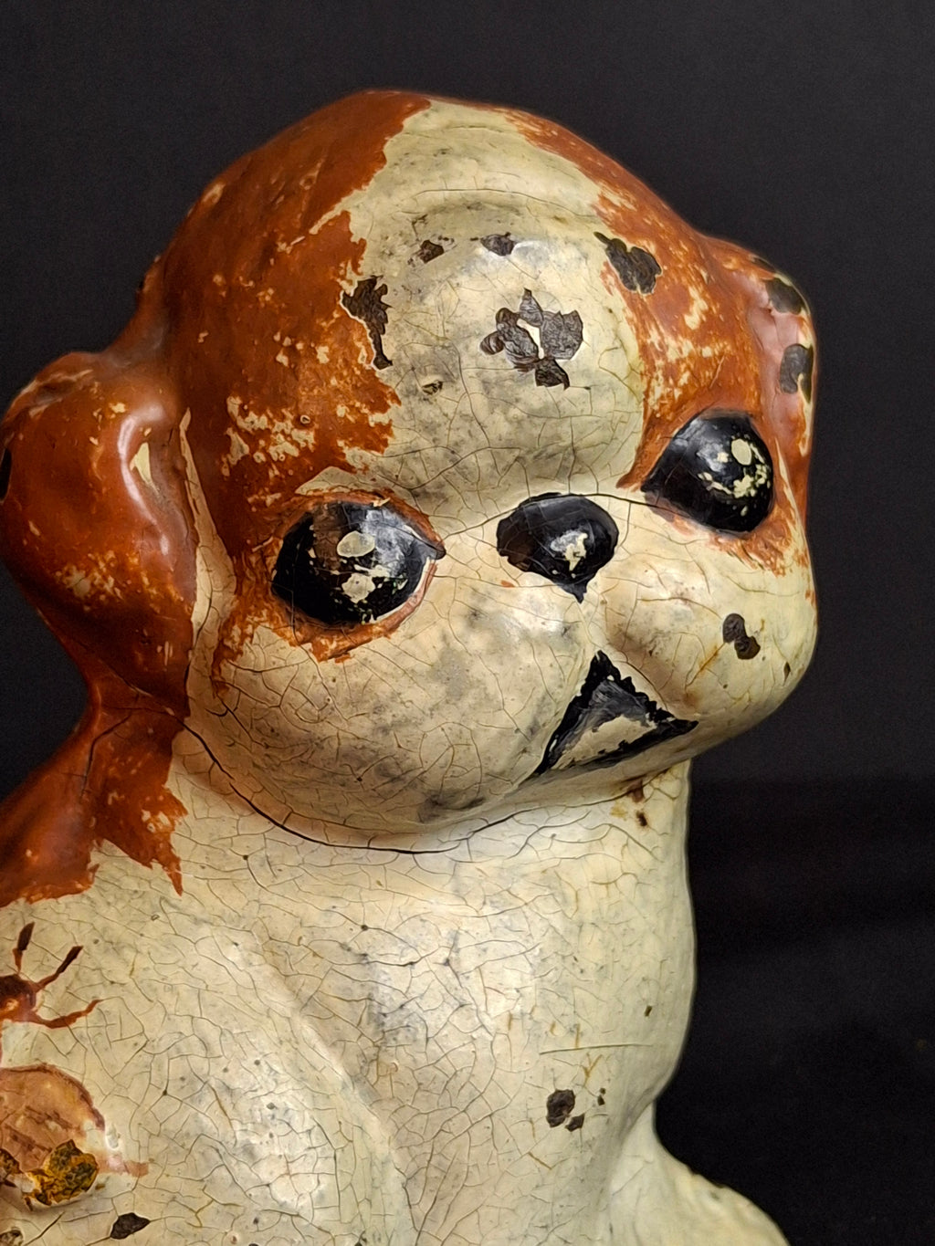 Scarce Antique Hubley Cast Iron Puppo Doorstop Brown Color Variant Grace Drayton 1920s #75