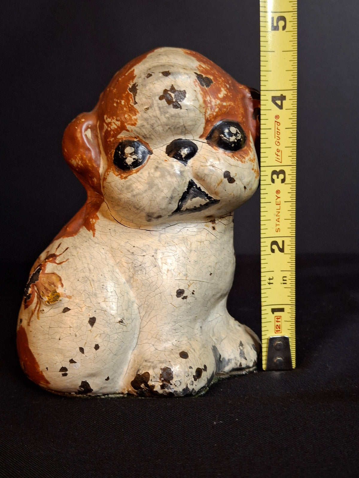 Scarce Antique Hubley Cast Iron Puppo Doorstop Brown Color Variant Grace Drayton 1920s #75