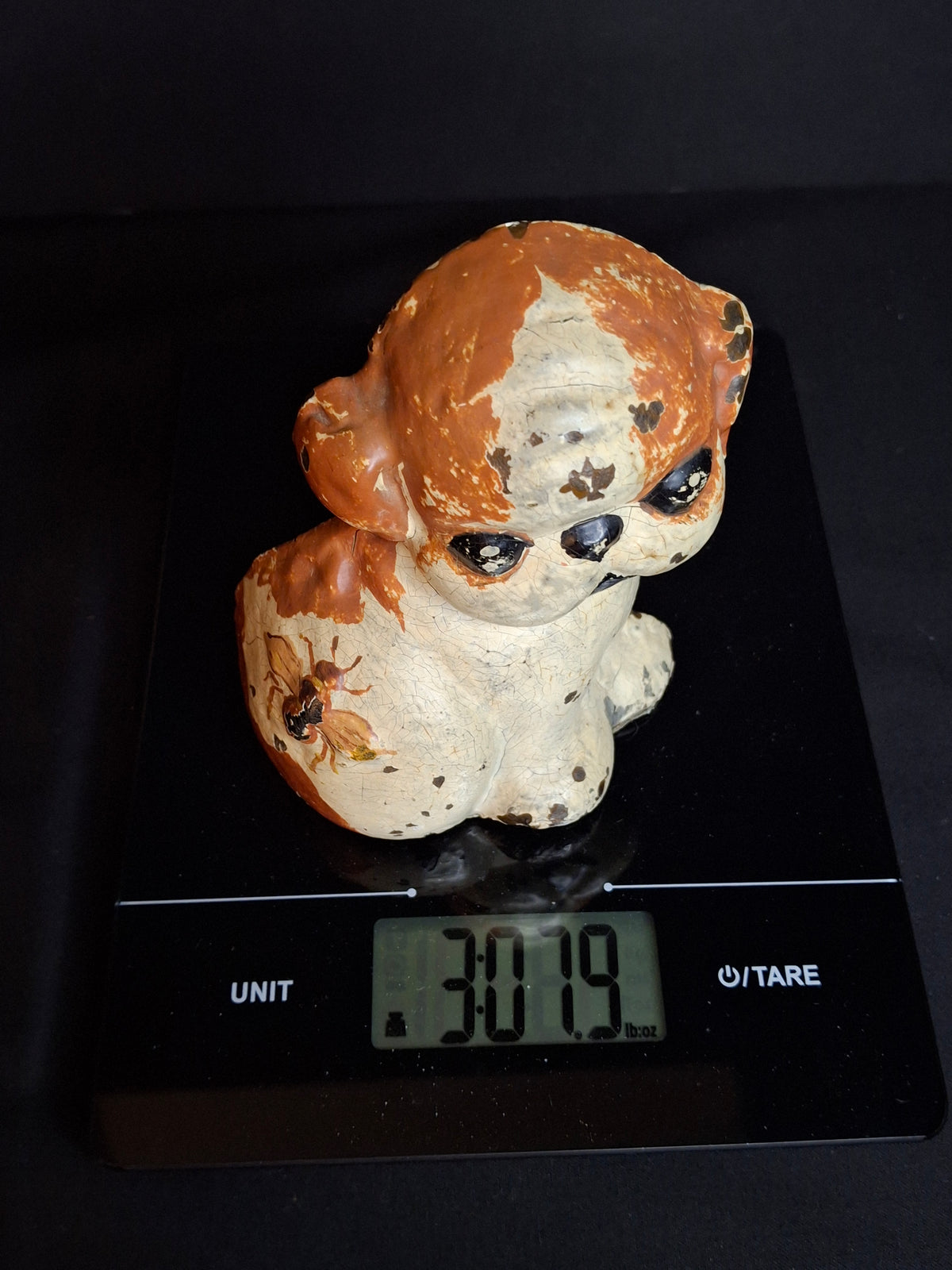 Scarce Antique Hubley Cast Iron Puppo Doorstop Brown Color Variant Grace Drayton 1920s #75