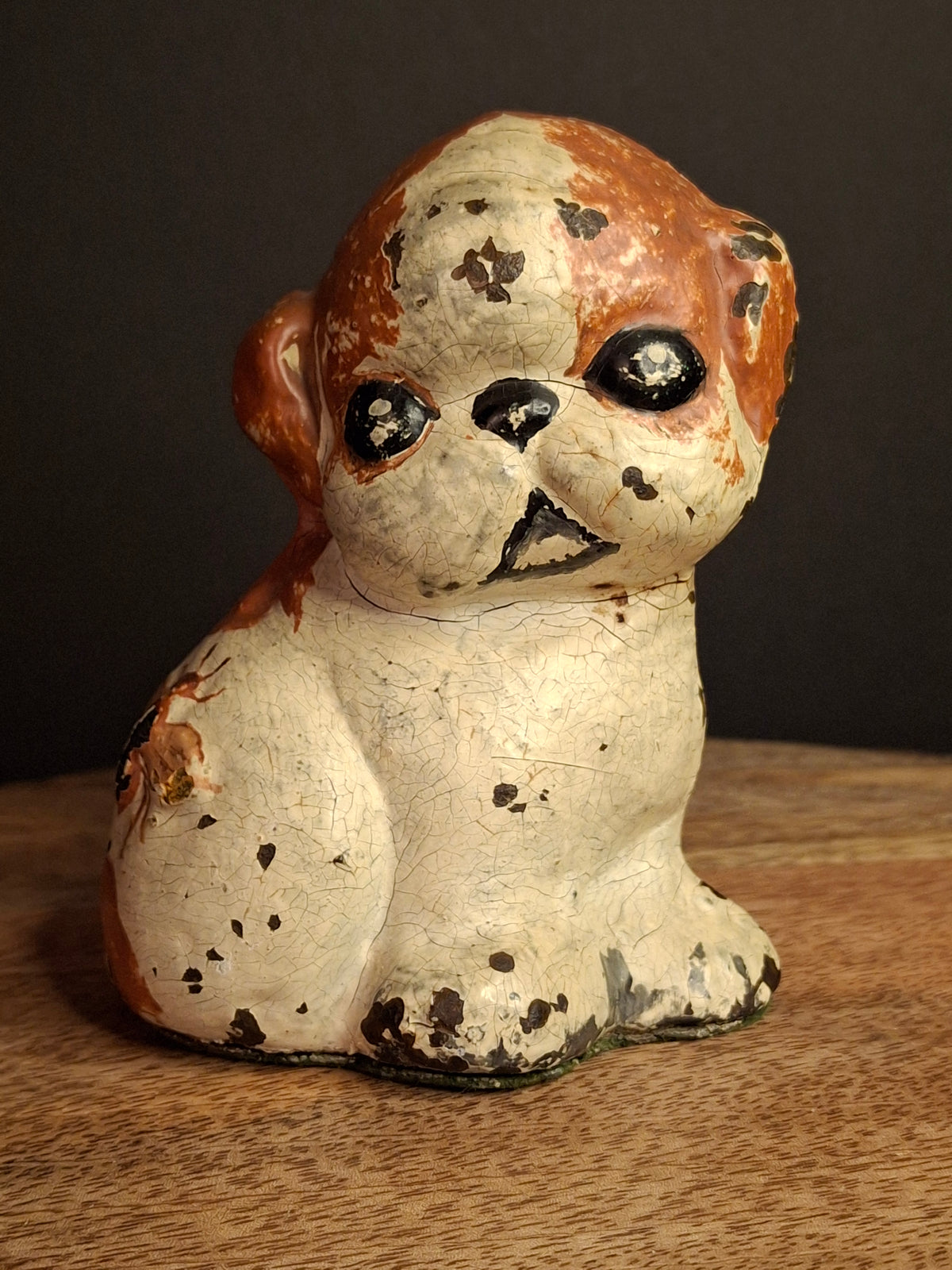 Scarce Antique Hubley Cast Iron Puppo Doorstop Brown Color Variant Grace Drayton 1920s #75