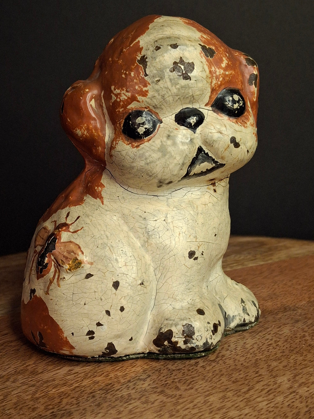 Scarce Antique Hubley Cast Iron Puppo Doorstop Brown Color Variant Grace Drayton 1920s #75