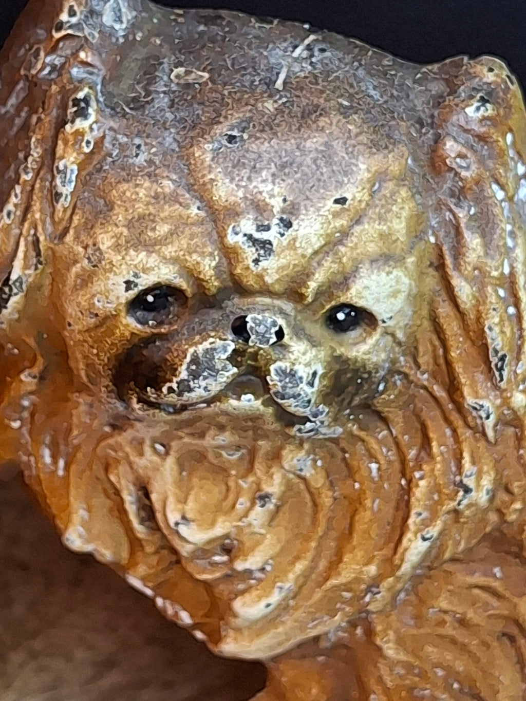 Antique Hubley #353 Cast Iron Pekingese Dog Paperweight Figurine / Single Bookend (c. 1920s)