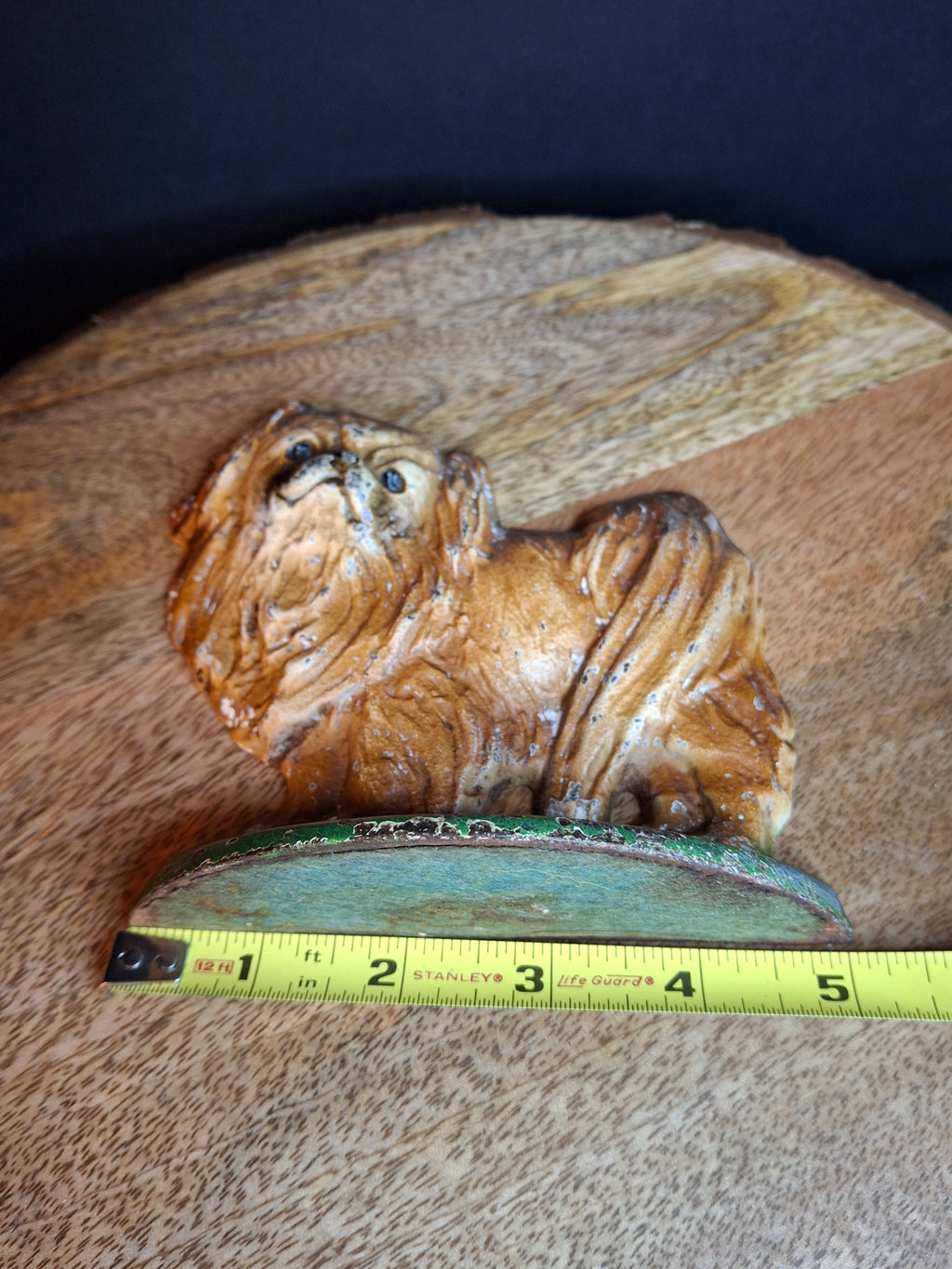 Antique Hubley #353 Cast Iron Pekingese Dog Paperweight Figurine / Single Bookend (c. 1920s)